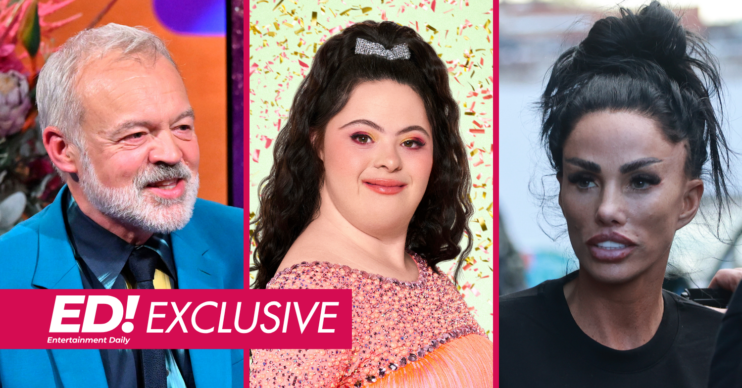 Graham Norton, Ellie Goldstein and Katie Price