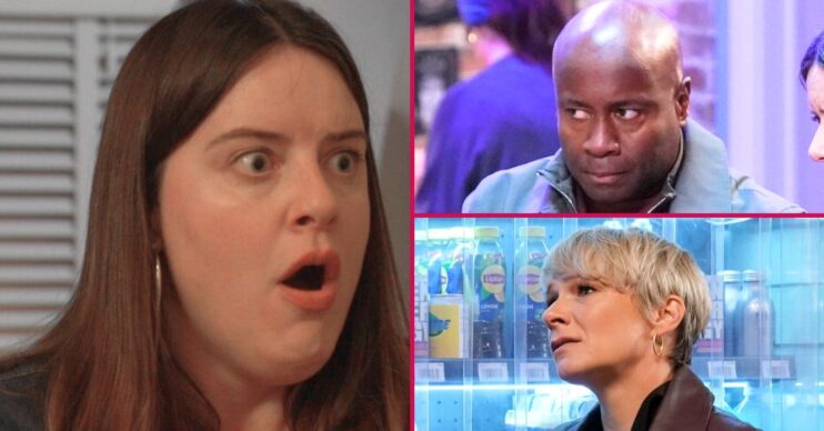 Composite image of Zoe, Anthony and Nicola on EastEnders (Credit: BBC/Composite: ED!)