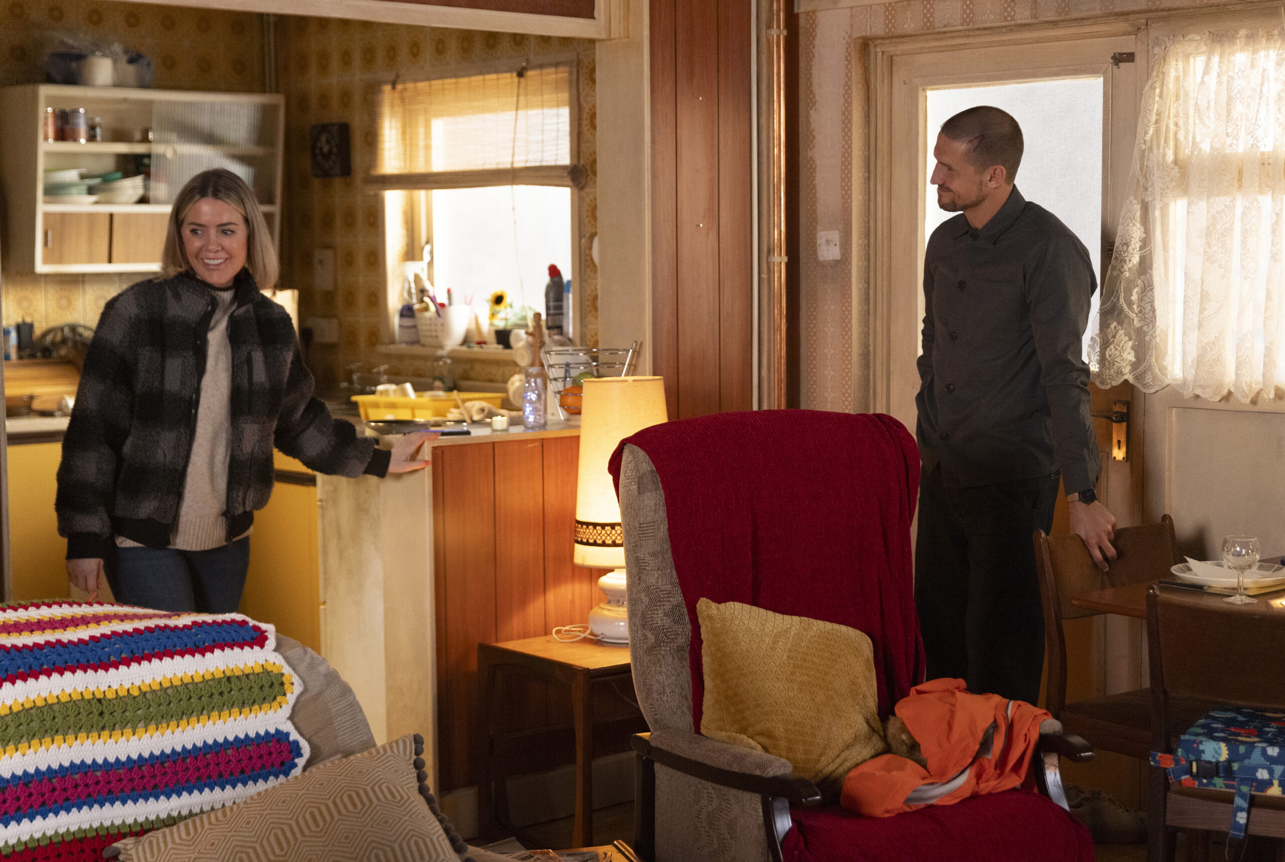 Coronation Street's Abi and Carl happy