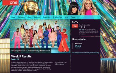 A screenshot of the BBC website