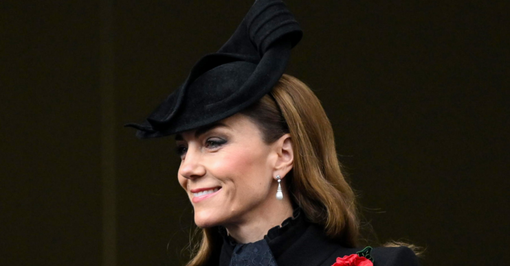 Princess Kate smiling at the The 2025 National Service Of Remembrance At The Cenotaph
