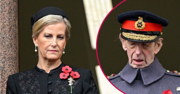 Sophie, Duchess of Edinburgh, stands alongside the Duke of Kent