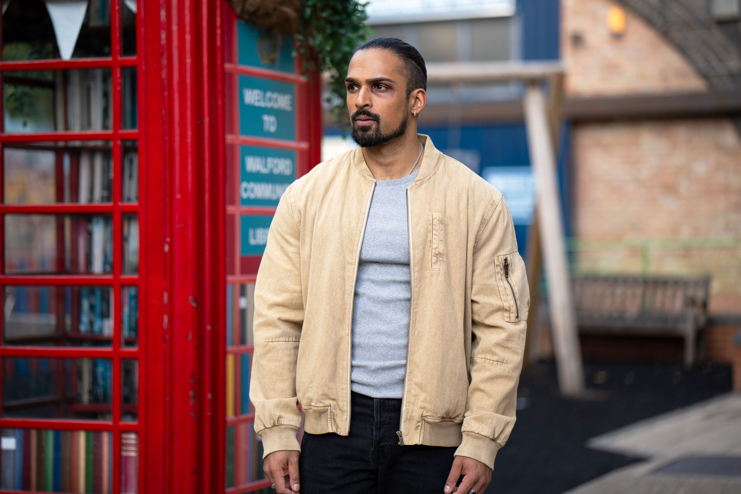 Ravi looking bruised on EastEnders