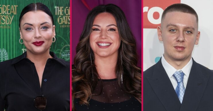 Shona McGarty, Kelly Brook, and Aitch on the red carpet