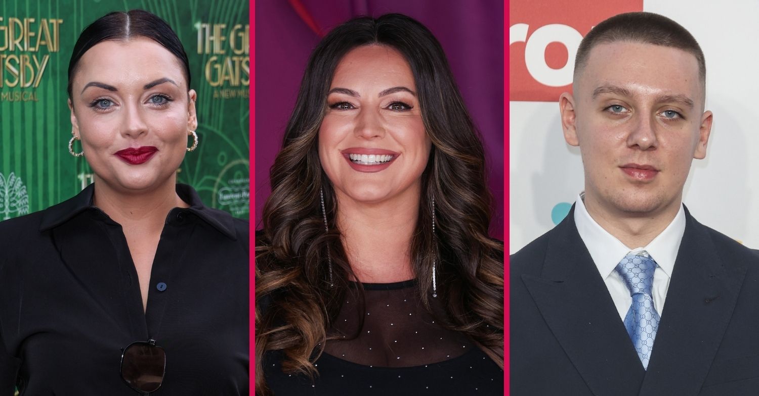 Shona McGarty, Kelly Brook, and Aitch on the red carpet