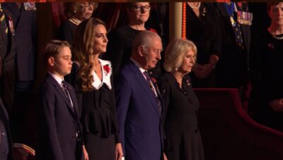 Prince George, Princess Kate, King Charles and Queen Camilla at Festival of Remembrance