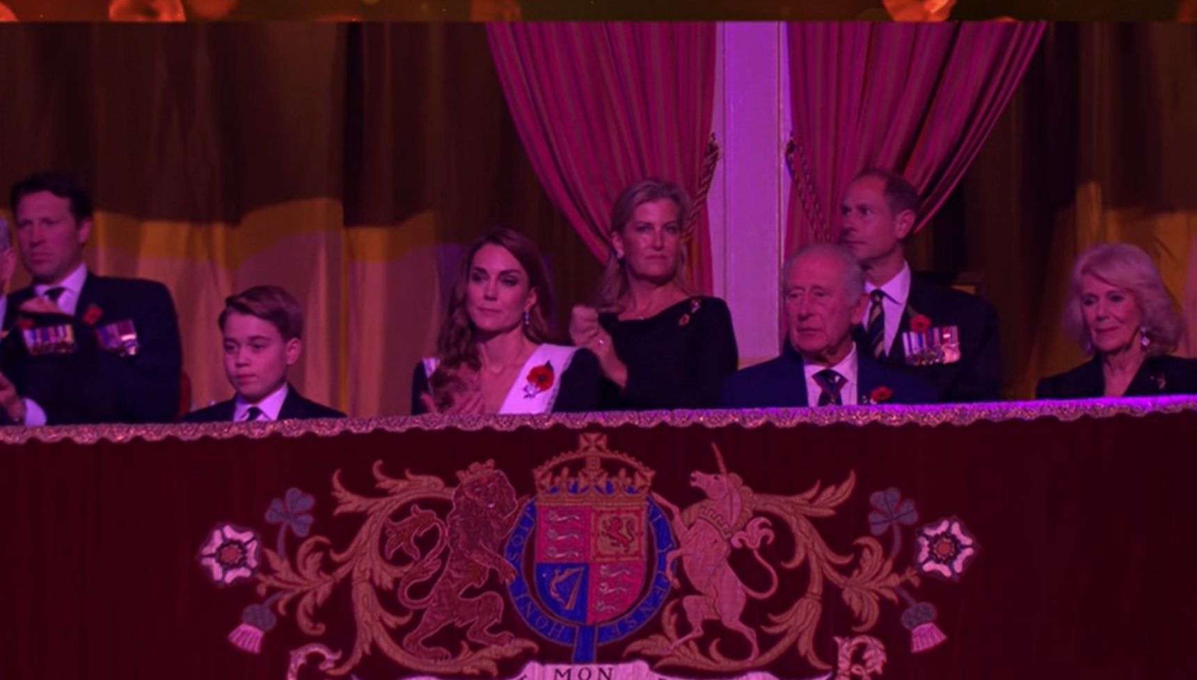 Prince George, Princess Kate, King Charles and Queen Camilla at Festival of Remembrance