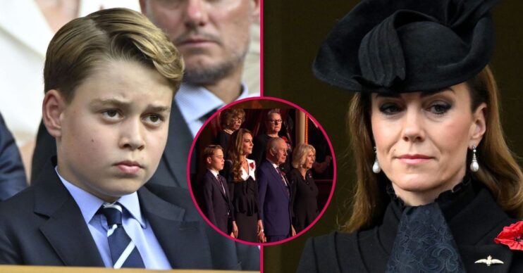 ED composite of Prince George and Princess Kate at Remembrance events