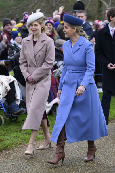 Lady Louise Windsor with Duchess Sophie at Sandringham