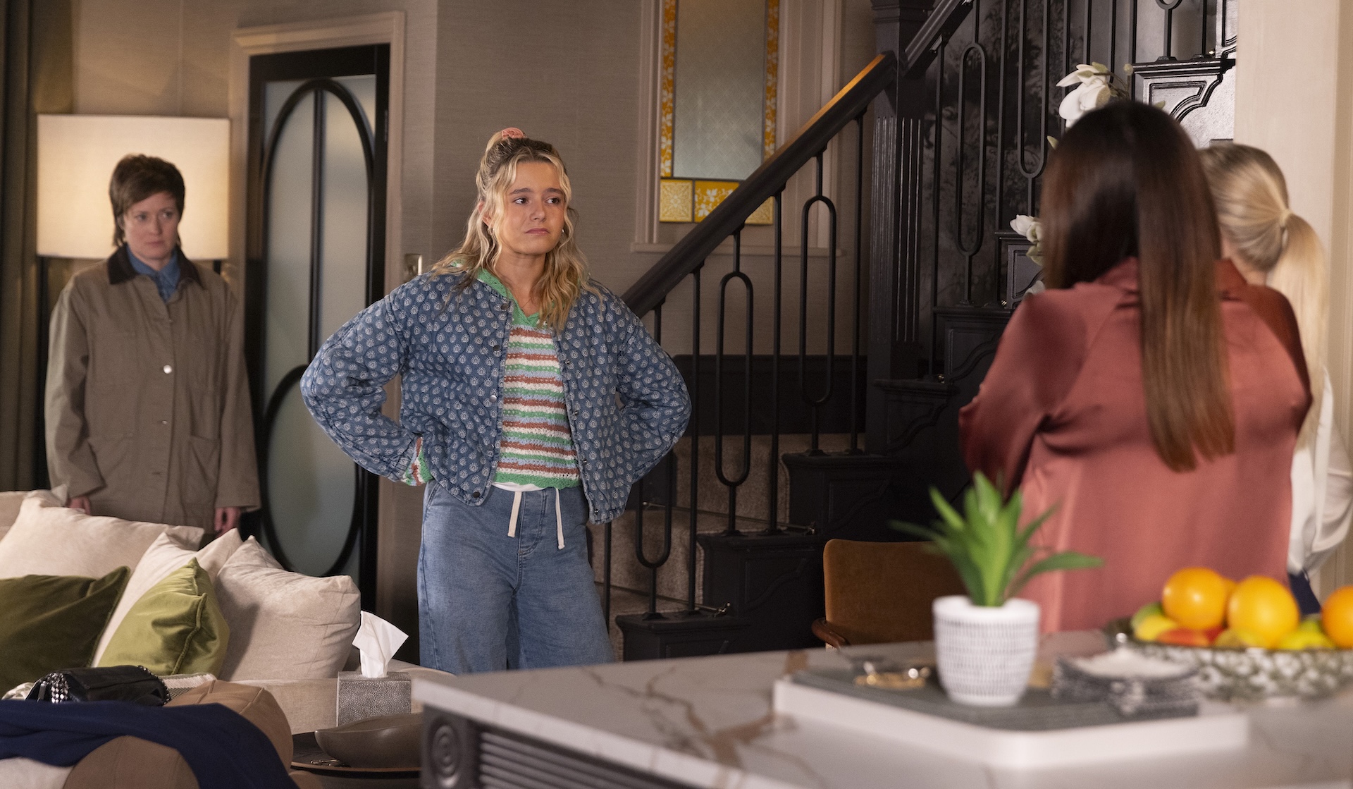 Coronation Street's Betsy, Becky, Carla and Lisa talking