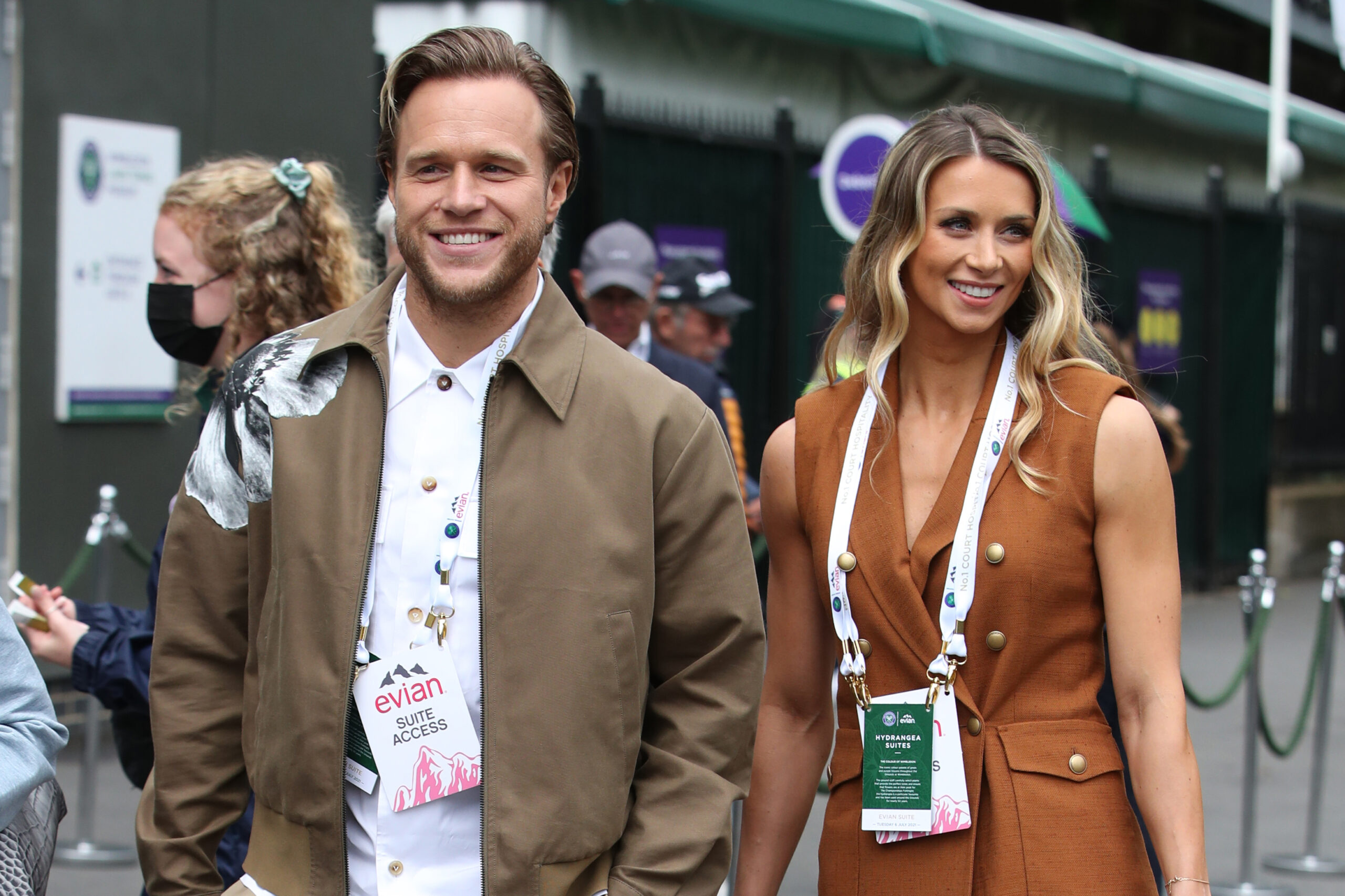 Olly Murs and his wife Amelia smiling