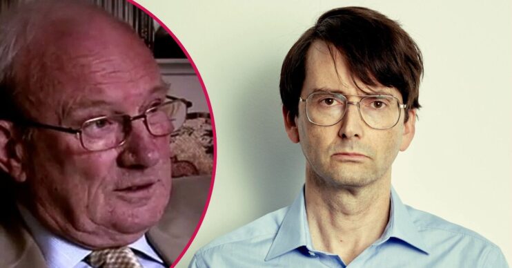Brian Masters in a YouTube documentary and David Tennant in costume as Dennis Nilsen