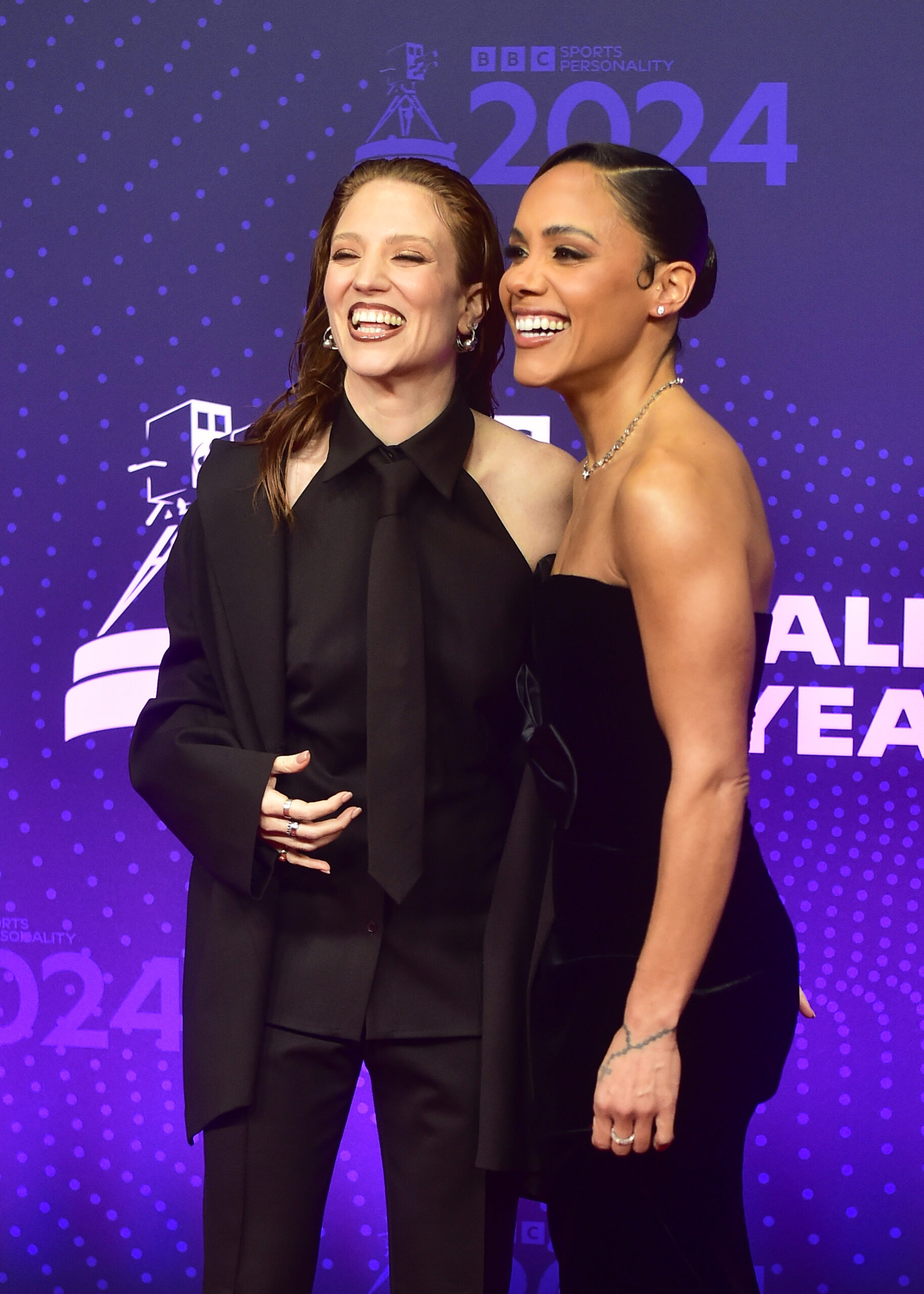 Alex Scott and Jess Glynne on the red carpet