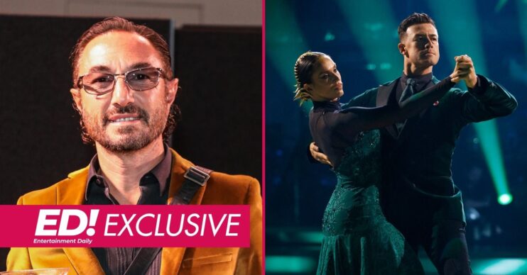 Vincent Simone smiling / Vicky Pattison and Kai Widdrington on Strictly