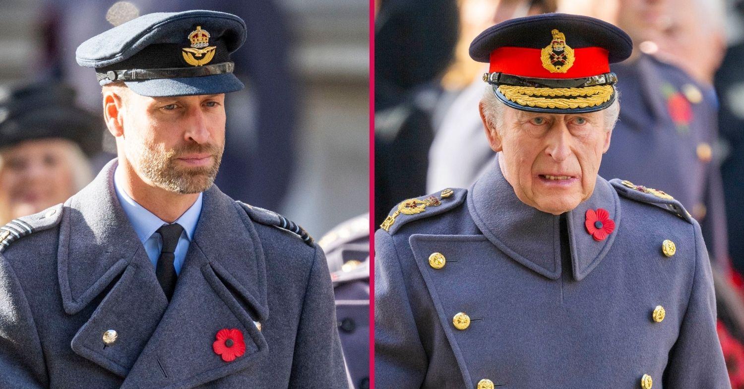 Prince William at the Remembrance Sunday service / King Charles at the Remembrance Sunday service