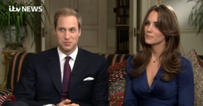 Prince William and Kate Middleton during engagement interview