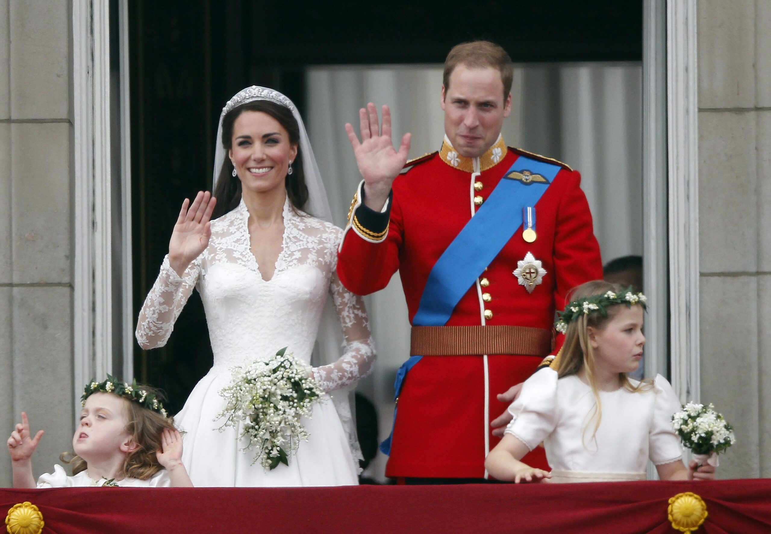 Kate Middleton and Prince William on their wedding day