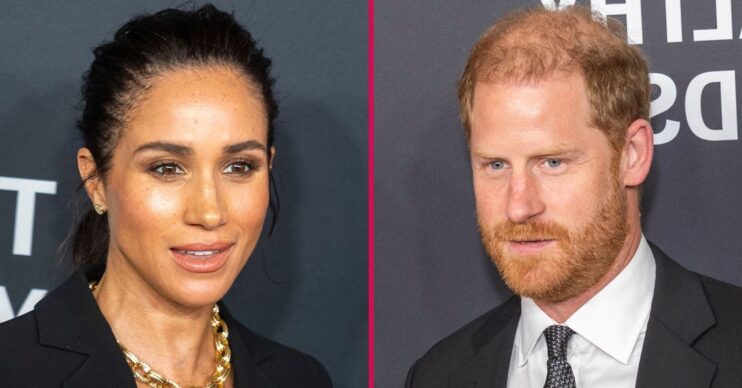 ED composite: Meghan Markle smiling beside Prince Harry