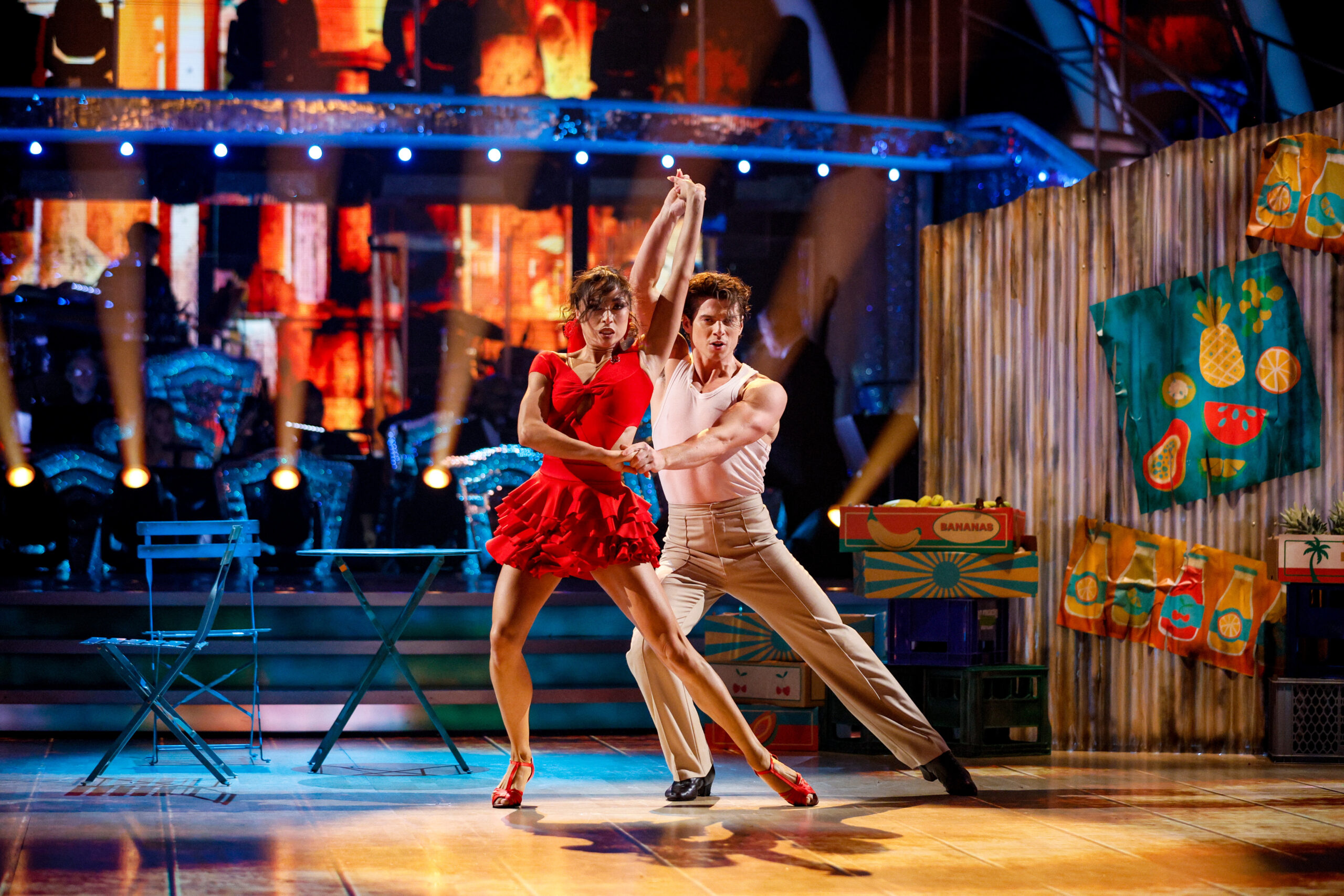 Katya Jones and Lewis Cope dancing together on Strictly