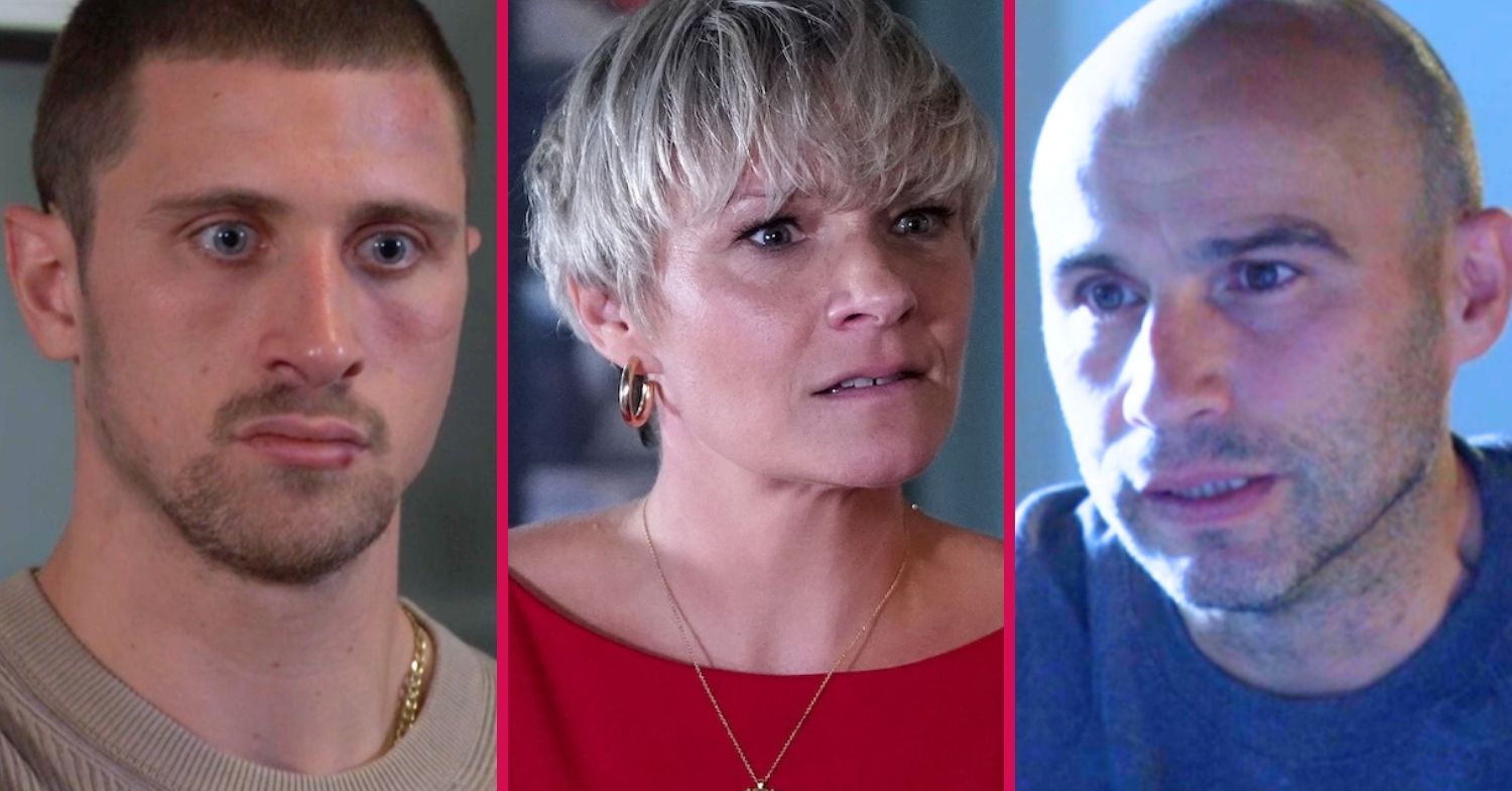 Composite image of Harry, Nicola and Teddy on EastEnders (Credit: BBC/Composite: ED!)