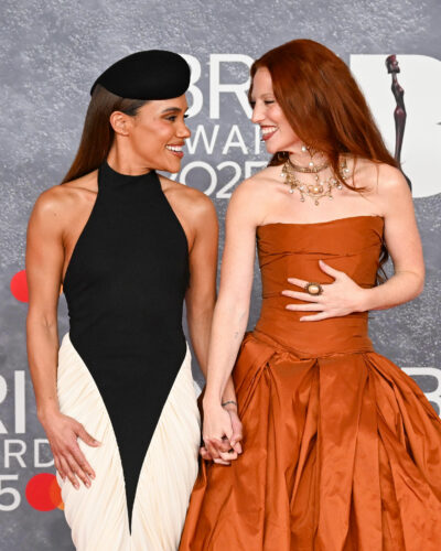 Alex Scott and Jess Glynne on the red carpet
