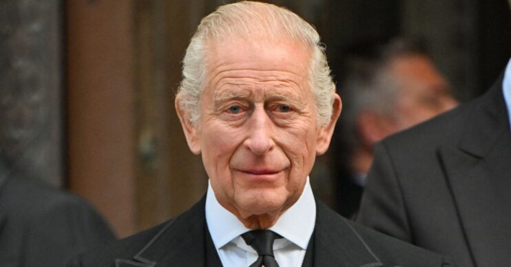 King Charles with a serious expression