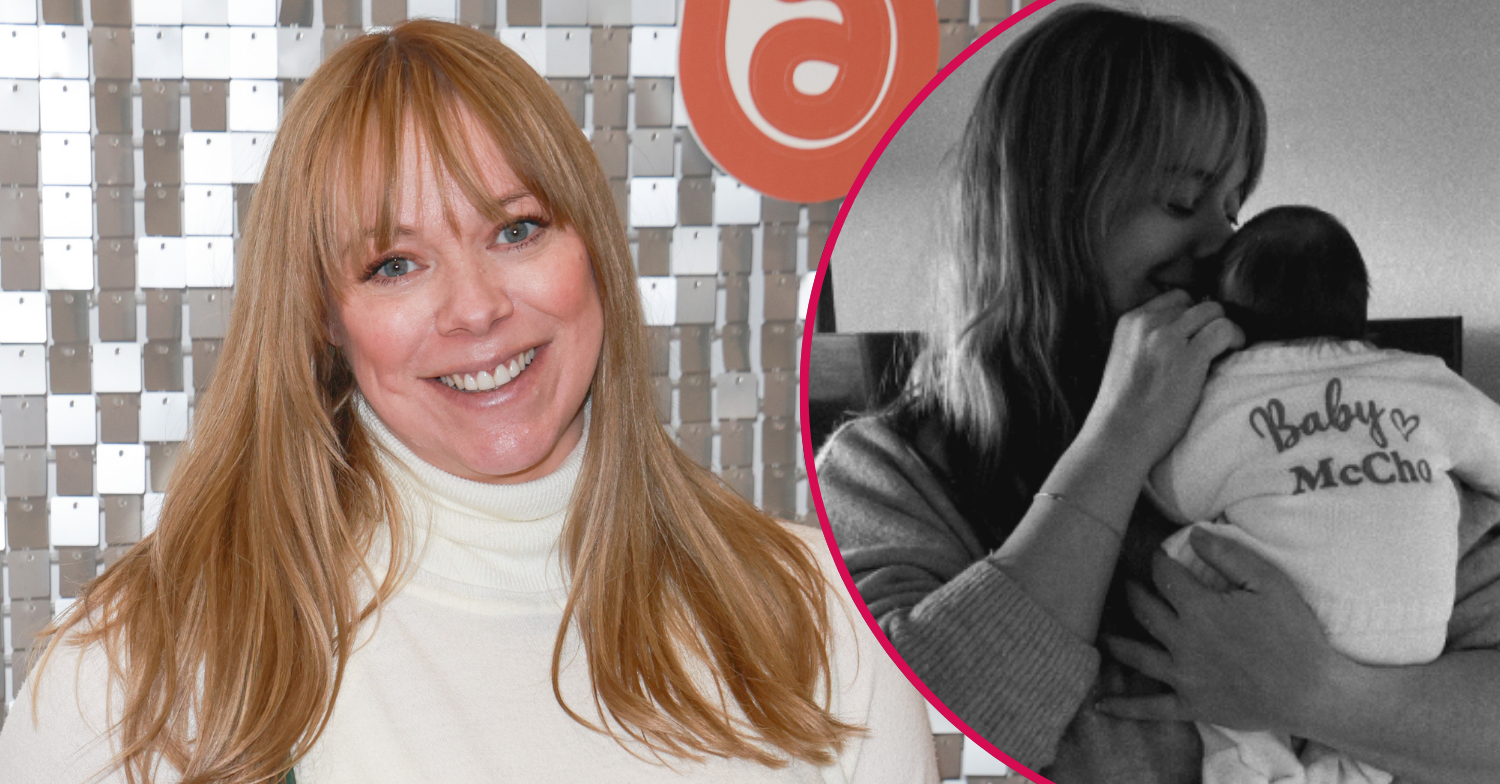 Liz McClarnon and her baby boy