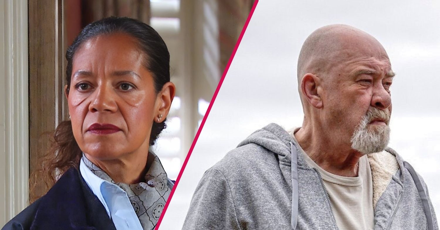 Emmerdale's Celia and Bear split pic (Credit: ITV/Comp ED!)