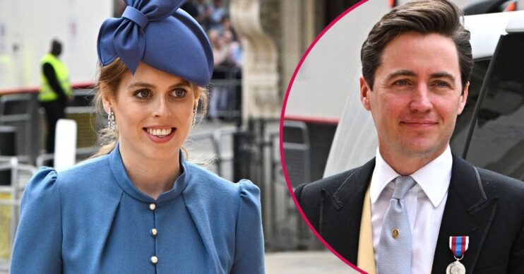 Princess Beatrice smiling beside her husband Edoardo