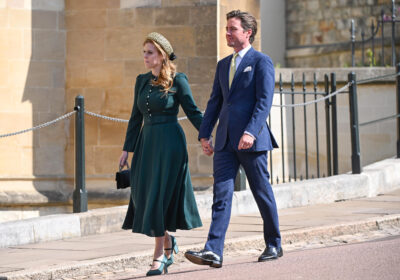 Princess Beatrice and her husband Edoardo walking hand in hand together
