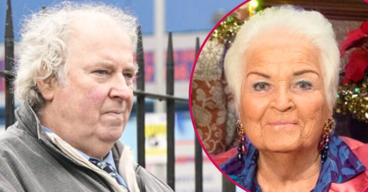 Nigel looks worried on EastEnders; inset, Pat (Credit: BBC/Composite: ED!)