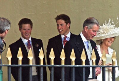 Prince Harry and William during Charles and Camilla's wedding day