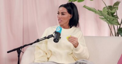 Katie Price on a podcast