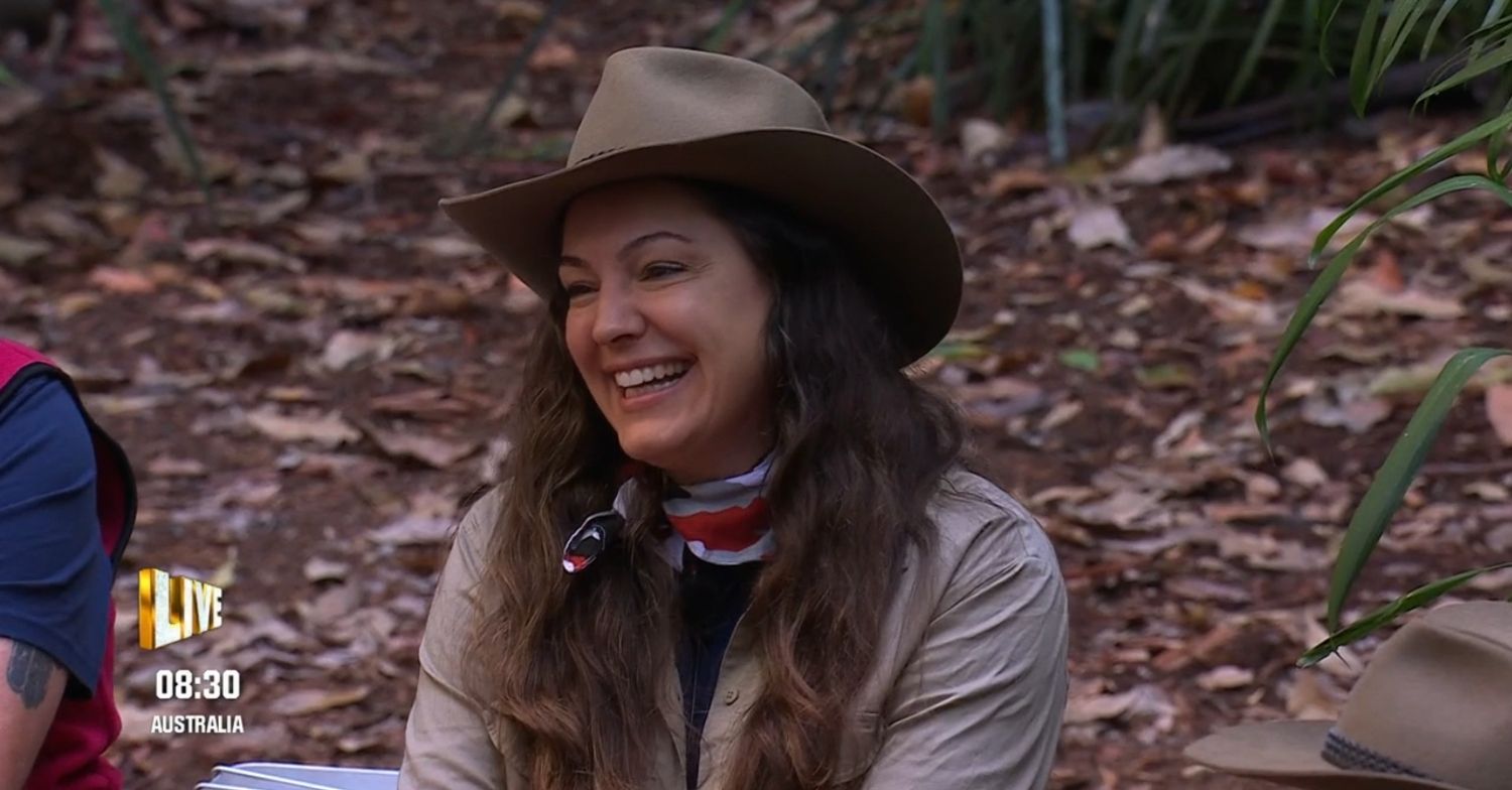 Kelly Brook smiling on I'm A Celebrity