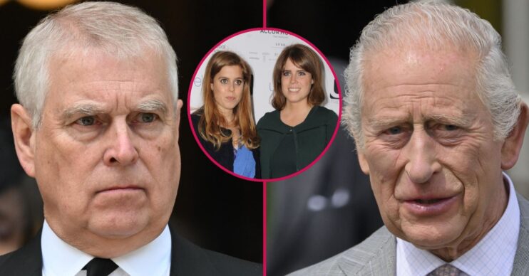 Andrew Mountbatten-Windsor, King Charles, Princess Beatrice and Princess Eugenie