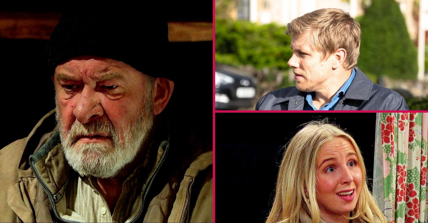 Bear, Robert and Belle in Emmerdale comp image (Credit: ITV/Comp ED!)