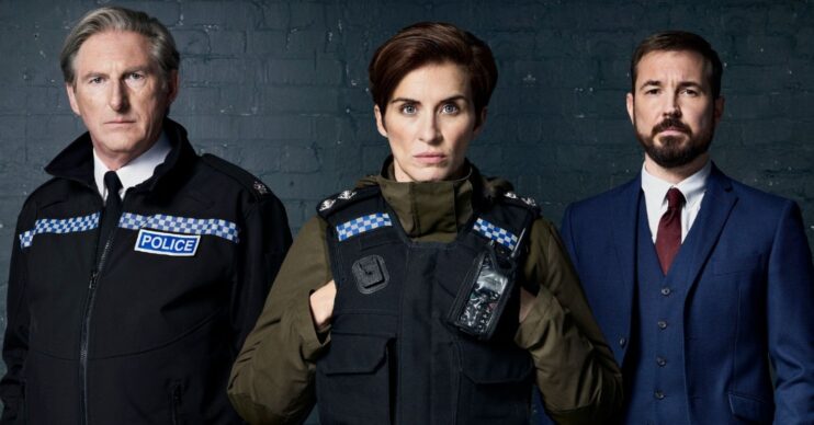 Vicky McClure, Adrian Dunbar, Martin Compston as their Line of Duty characters