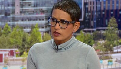Naga Munchetty in the BBC Breakfast studio