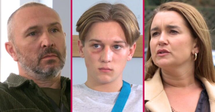 Composite image of Ross, Joel and Vicki on EastEnders (Credit: BBC/Composite: ED!)
