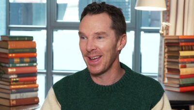 Benedict Cumberbatch being interviewed on Lorraine