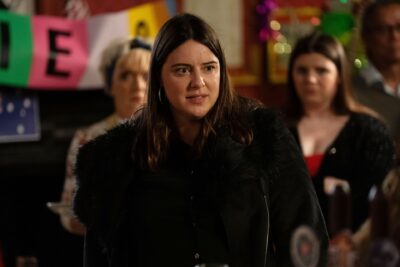 Zoe looks angry in EastEnders