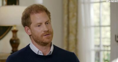 Prince Harry talking in ITV interview