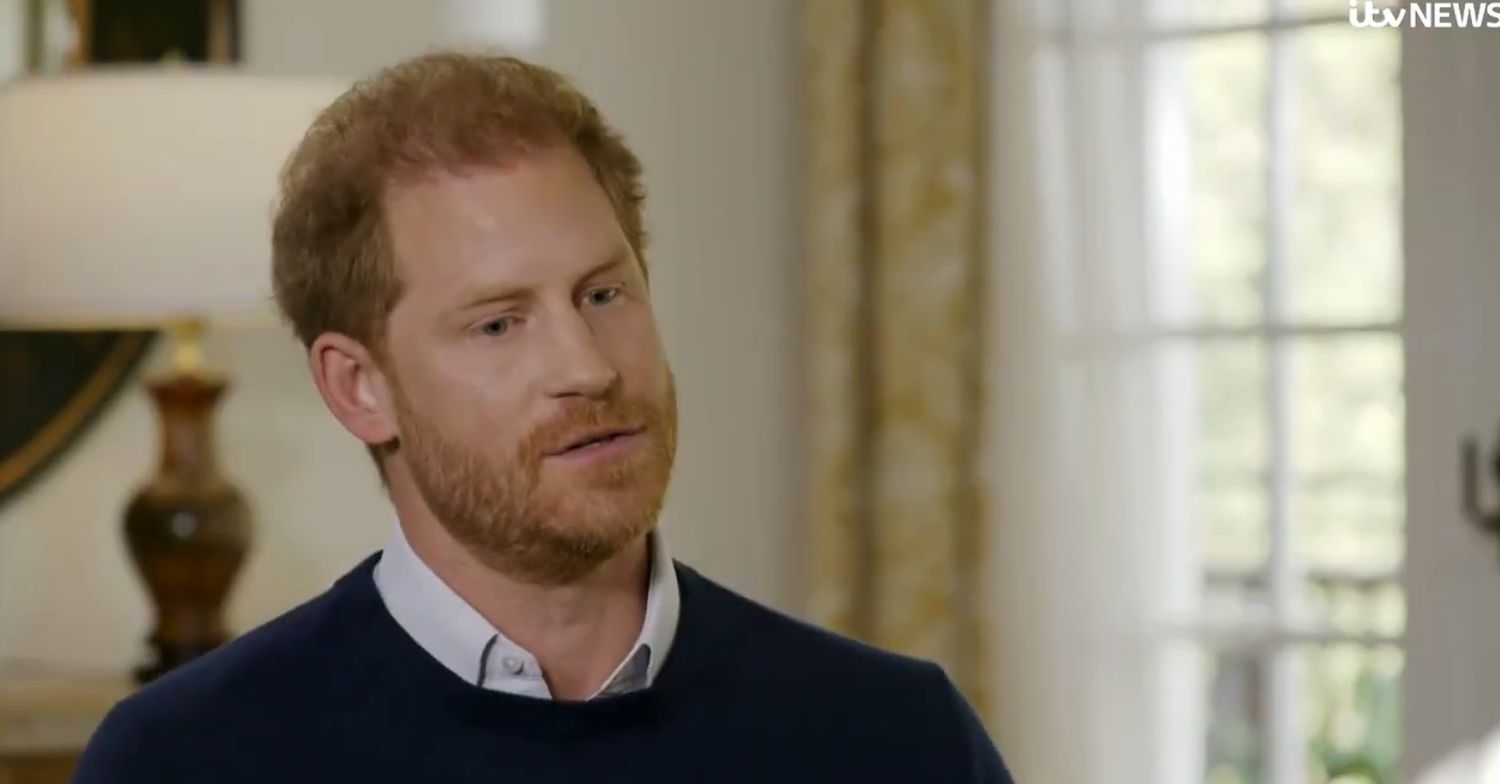 Prince Harry talking in ITV interview