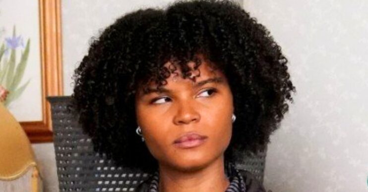 Jasmine looking shady in EastEnders (Credit: BBC/Composite: ED!)