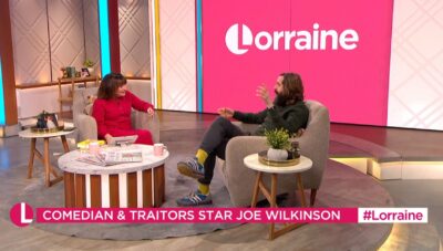 Lorraine Kelly and Joe Wilkinson speaking to each other