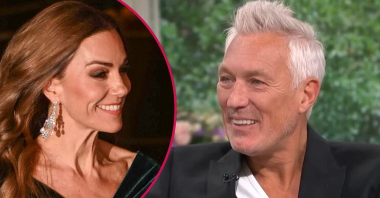 ED composite of Kate Middleton smiling at Royal Variety and Martin Kemp on This Morning