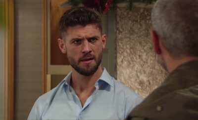 Joe angry at Sam in Emmerdale
