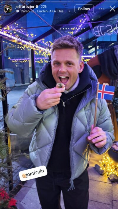 Jeff on his Instagram Story