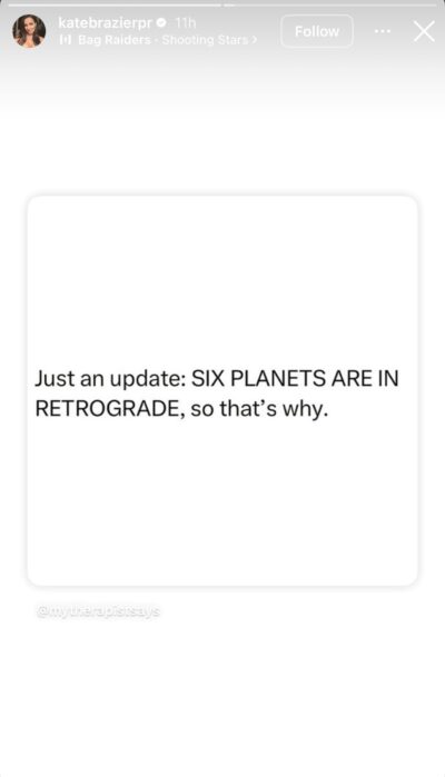 Kate's Instagram Story