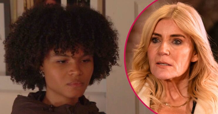 Jasmine looks worried on EastEnders; inset, a shocked Cindy (Credit: BBC/Composite: ED!)